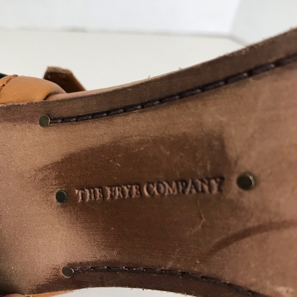 FRYE -Leather Block Heel Sandals Size 8 - Picture 7 of 8